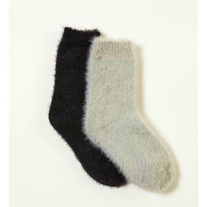 Lucky Brand Two Pack Lounge Socks Black/Grey NWT